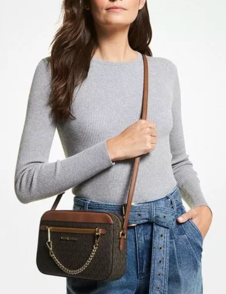 Crossbody Michael Kors - Lg Ew Zp Chain XBDY Brown